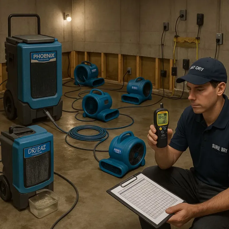 Structural Drying and Dehumidification process in Leland, MI